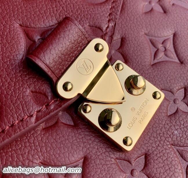 Promotional Louis Vuitton Pochette Metis Monogram Embossed Leather Bag M41487 Dark Burgundy 2024