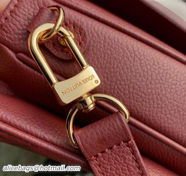 Promotional Louis Vuitton Pochette Metis Monogram Embossed Leather Bag M41487 Dark Burgundy 2024