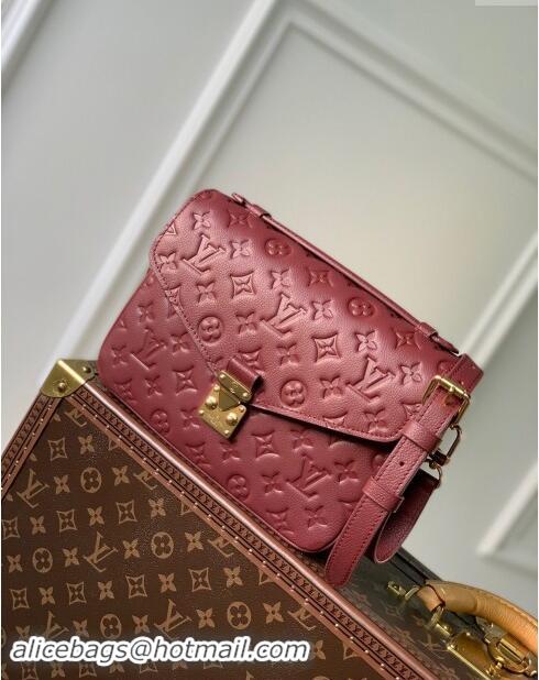 Promotional Louis Vuitton Pochette Metis Monogram Embossed Leather Bag M41487 Dark Burgundy 2024