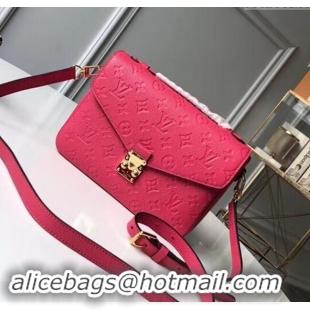 Luxurious Louis Vuitton Pochette Metis Monogram Embossed Leather Bag M41485 Rosy 2024