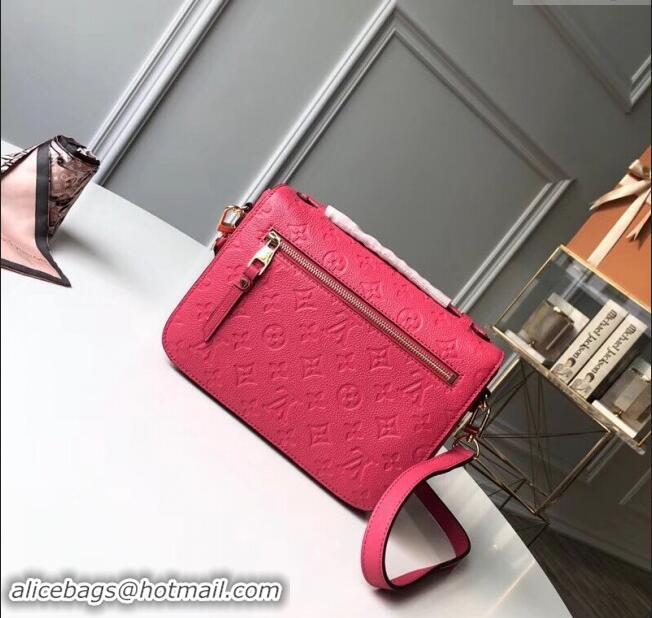 Luxurious Louis Vuitton Pochette Metis Monogram Embossed Leather Bag M41485 Rosy 2024