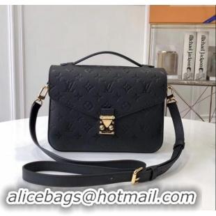 Luxury Cheap Louis Vuitton Pochette Métis Monogram Embossed Calf Leather Bag M41485 Black 2024