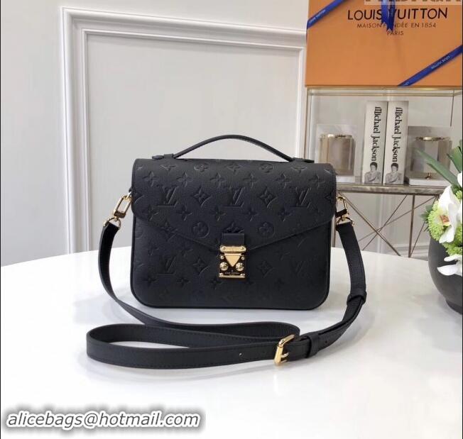 Luxury Cheap Louis Vuitton Pochette Métis Monogram Embossed Calf Leather Bag M41485 Black 2024