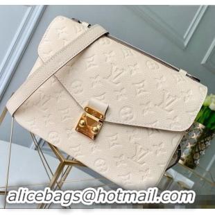 Luxury Discount Louis Vuitton Pochette Métis Monogram Embossed Leather Shoulder Bag M44738 White 2024