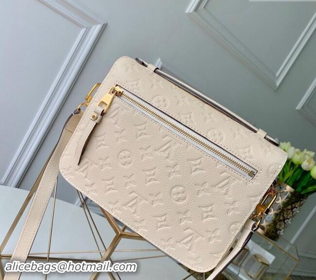 Luxury Discount Louis Vuitton Pochette Métis Monogram Embossed Leather Shoulder Bag M44738 White 2024