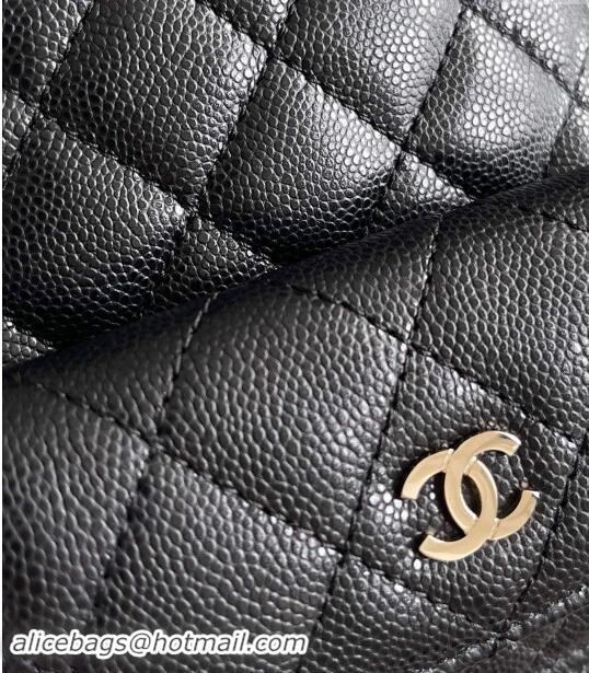 Good Product Chanel Classic Mini Backpack in Grained Calfskin CH0111 Black 2024 Top Quality