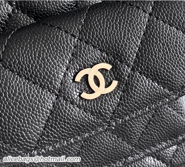 Good Product Chanel Classic Mini Backpack in Grained Calfskin CH0111 Black 2024 Top Quality