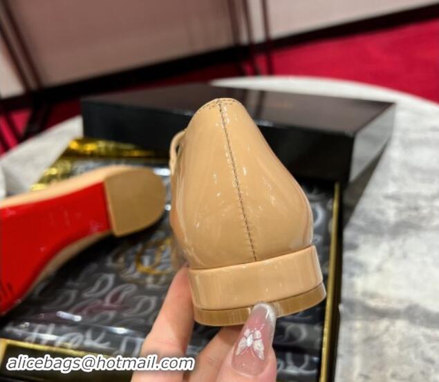 Perfect Christian Louboutin Sweet Jane Ballerinas Flat in Patent Leather Beige 702005