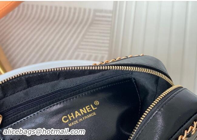 Best Price Chanel Shiny Calfskin Small Camera Case Bag with Chain AS5086 Black 2024 TOP