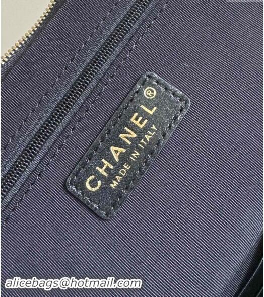 Low Cost Chanel Shiny Crumpled Lambskin Vanity Case Bag with Pockets AS5222 Black 2024 TOP