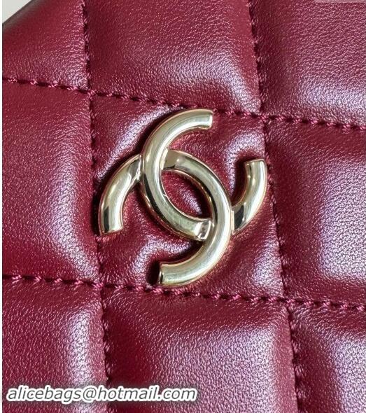 Top Grade Chanel Quilted Lambskin Box Bag AS5168 Dark Burgundy 2024 TOP