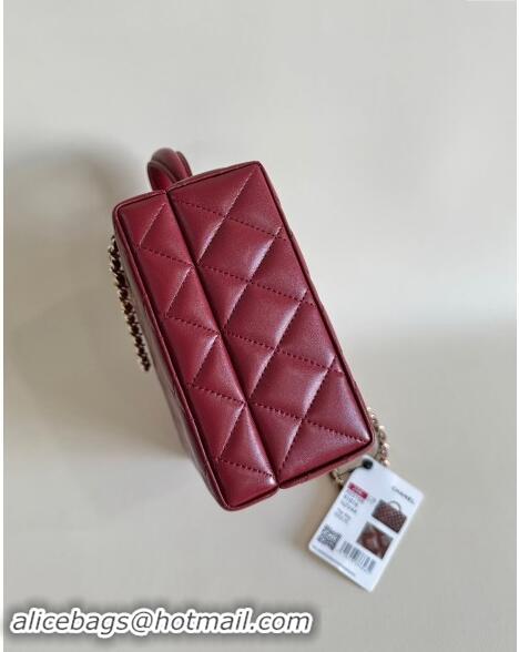 Top Grade Chanel Quilted Lambskin Box Bag AS5168 Dark Burgundy 2024 TOP