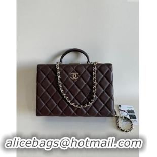 Top Design Chanel Quilted Lambskin Box Bag AS5168 Dark Brown 2024 TOP