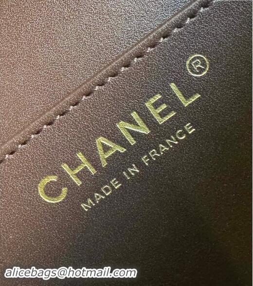 Top Design Chanel Quilted Lambskin Box Bag AS5168 Dark Brown 2024 TOP