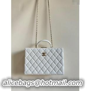 Super Quality Chanel Quilted Lambskin Box Bag AS5168 White 2024 TOP