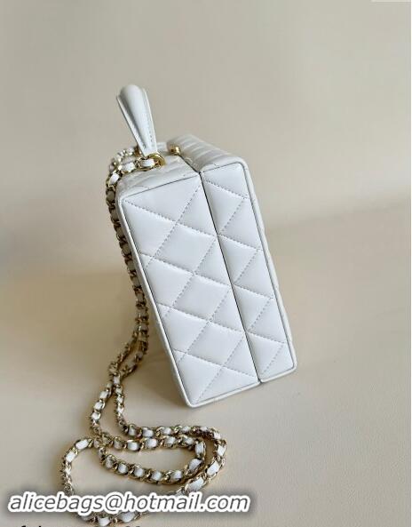 Super Quality Chanel Quilted Lambskin Box Bag AS5168 White 2024 TOP