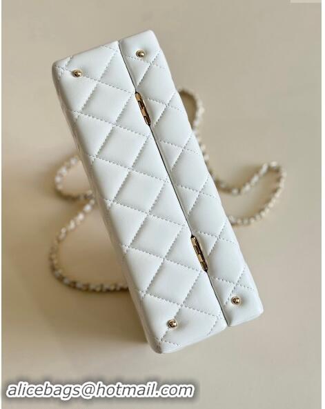 Super Quality Chanel Quilted Lambskin Box Bag AS5168 White 2024 TOP