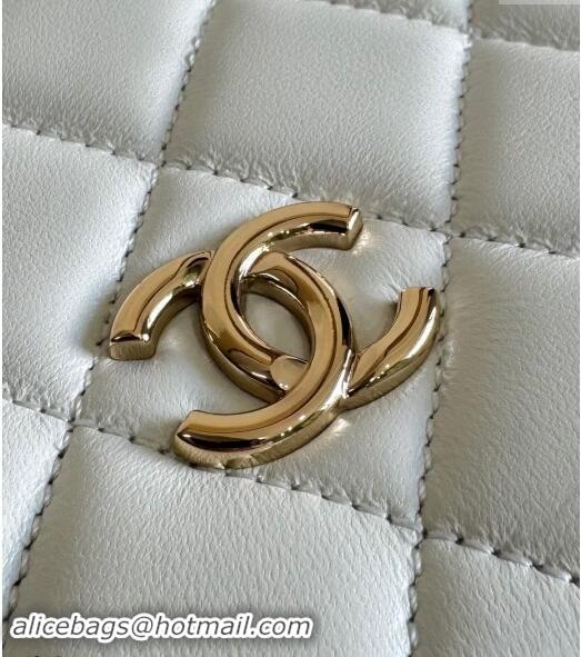 Super Quality Chanel Quilted Lambskin Box Bag AS5168 White 2024 TOP