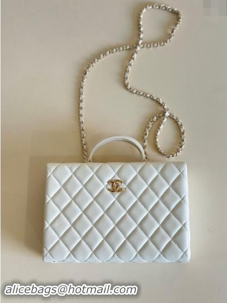 Super Quality Chanel Quilted Lambskin Box Bag AS5168 White 2024 TOP