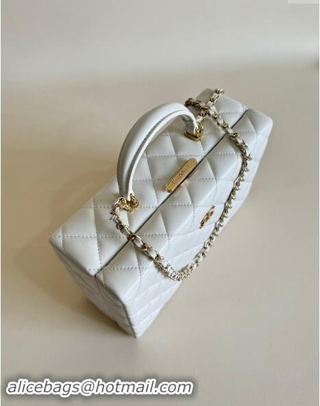 Super Quality Chanel Quilted Lambskin Box Bag AS5168 White 2024 TOP