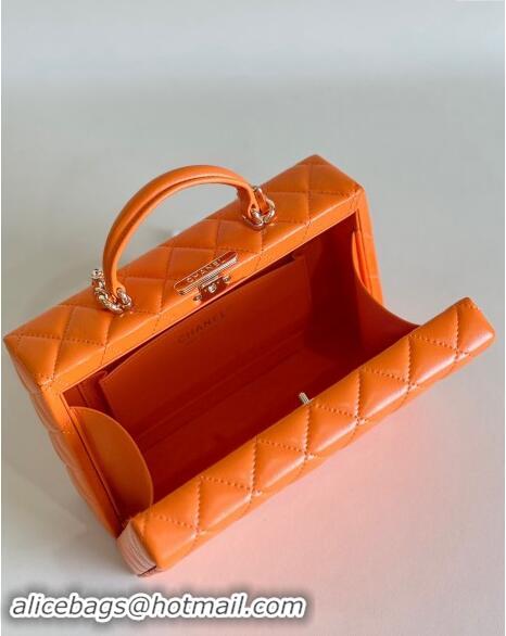 Buy Discount Chanel Quilted Lambskin Box Bag AS5168 Orange 2024 TOP