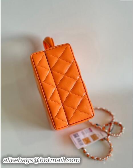 Buy Discount Chanel Quilted Lambskin Box Bag AS5168 Orange 2024 TOP