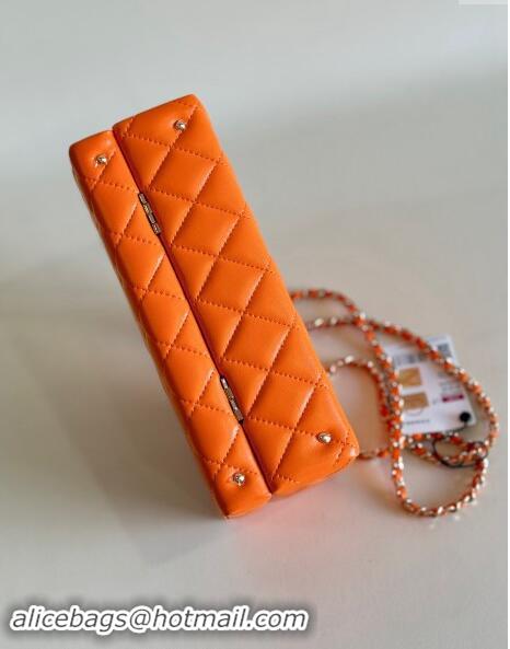 Buy Discount Chanel Quilted Lambskin Box Bag AS5168 Orange 2024 TOP