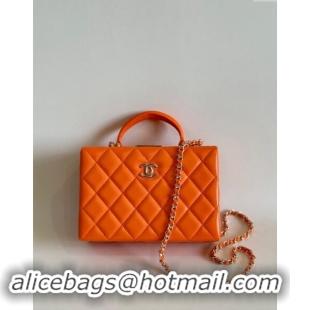 Famous Brand Chanel Quilted Lambskin Small Box Bag AS5167 Orange 2024 TOP