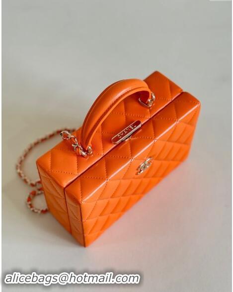 Famous Brand Chanel Quilted Lambskin Small Box Bag AS5167 Orange 2024 TOP