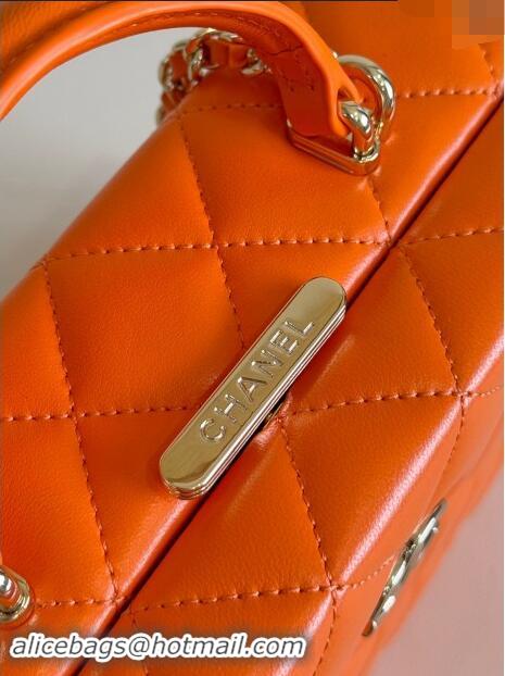 Famous Brand Chanel Quilted Lambskin Small Box Bag AS5167 Orange 2024 TOP