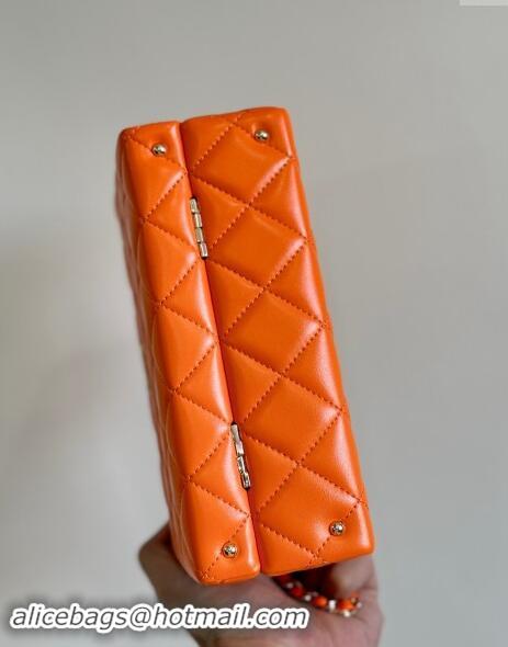 Famous Brand Chanel Quilted Lambskin Small Box Bag AS5167 Orange 2024 TOP