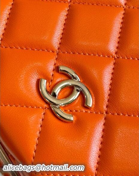 Famous Brand Chanel Quilted Lambskin Small Box Bag AS5167 Orange 2024 TOP