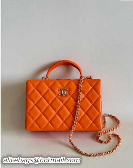 Famous Brand Chanel Quilted Lambskin Small Box Bag AS5167 Orange 2024 TOP