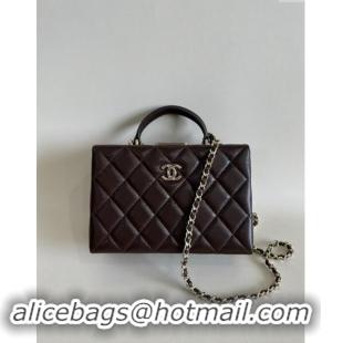 Well Crafted Chanel Quilted Lambskin Small Box Bag AS5167 Dark Brown 2024 TOP