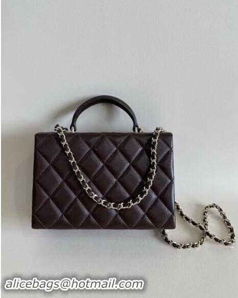 Well Crafted Chanel Quilted Lambskin Small Box Bag AS5167 Dark Brown 2024 TOP