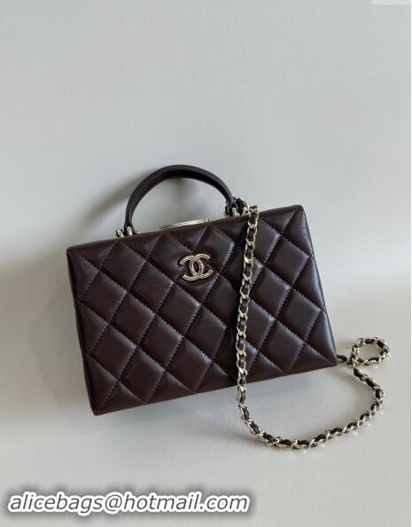 Well Crafted Chanel Quilted Lambskin Small Box Bag AS5167 Dark Brown 2024 TOP