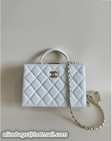 Well Crafted Chanel Quilted Lambskin Small Box Bag AS5167 White 2024 TOP