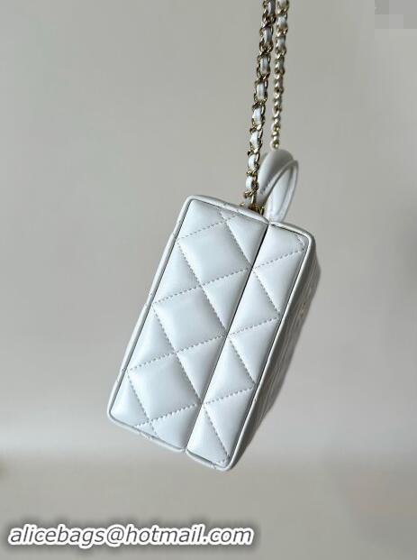 Well Crafted Chanel Quilted Lambskin Small Box Bag AS5167 White 2024 TOP