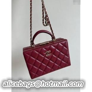 Reasonable Price Chanel Quilted Lambskin Small Box Bag AS5167 Burgundy 2024 TOP