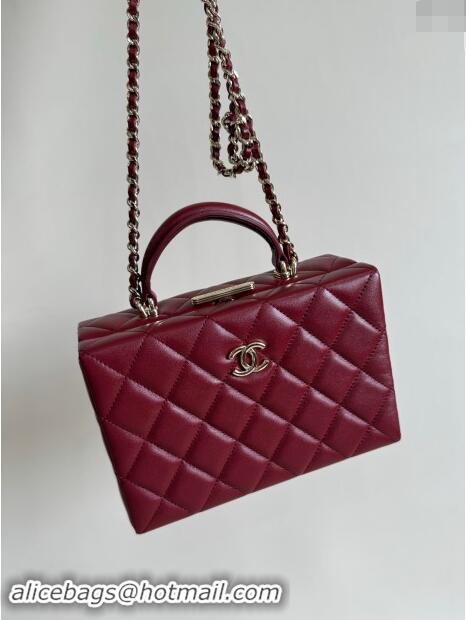 Reasonable Price Chanel Quilted Lambskin Small Box Bag AS5167 Burgundy 2024 TOP