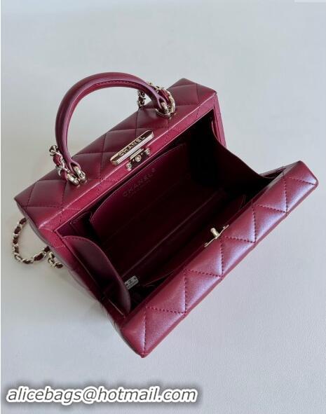 Reasonable Price Chanel Quilted Lambskin Small Box Bag AS5167 Burgundy 2024 TOP