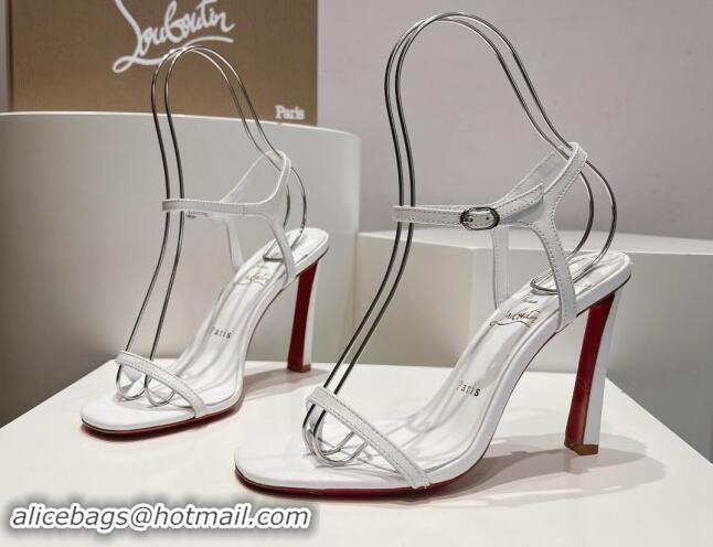 Trendy Design Christian Louboutin Condora Nappa Leather High Heel Sandals 9.5cm White 904118