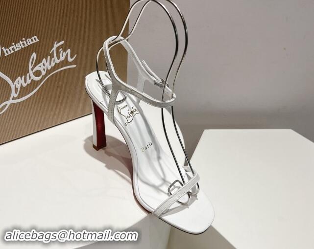 Trendy Design Christian Louboutin Condora Nappa Leather High Heel Sandals 9.5cm White 904118