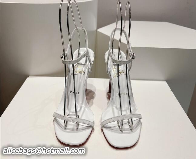 Trendy Design Christian Louboutin Condora Nappa Leather High Heel Sandals 9.5cm White 904118