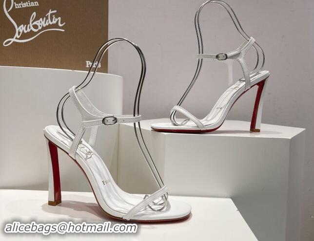 Trendy Design Christian Louboutin Condora Nappa Leather High Heel Sandals 9.5cm White 904118