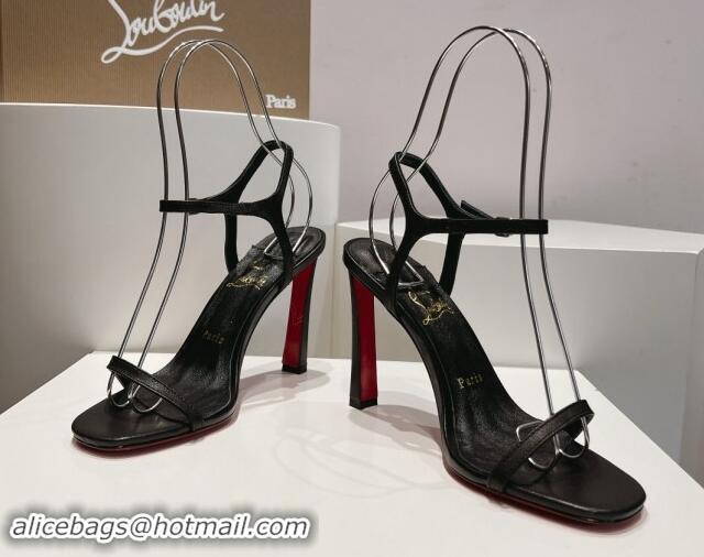 Sophisticated Christian Louboutin Condora Nappa Leather High Heel Sandals 9.5cm Black 904119