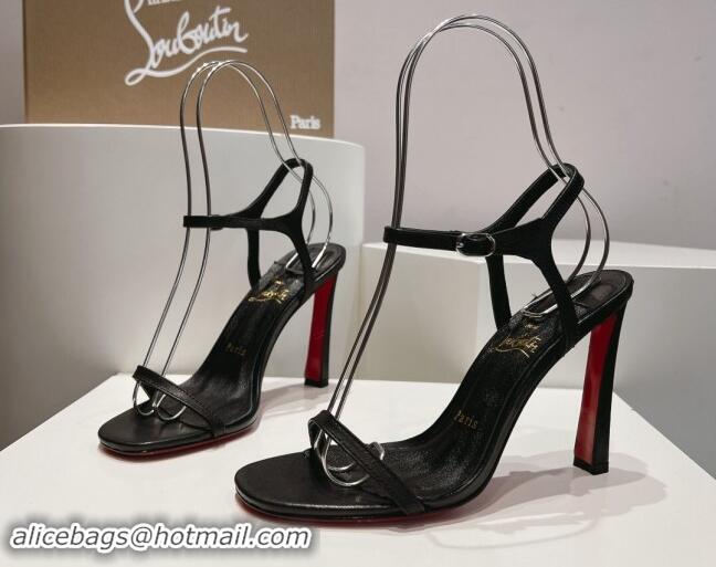 Sophisticated Christian Louboutin Condora Nappa Leather High Heel Sandals 9.5cm Black 904119