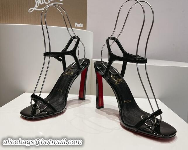 Unique Discount Christian Louboutin Condora Patent Leather High Heel Sandals 9.5cm Black 904121