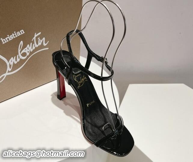 Unique Discount Christian Louboutin Condora Patent Leather High Heel Sandals 9.5cm Black 904121