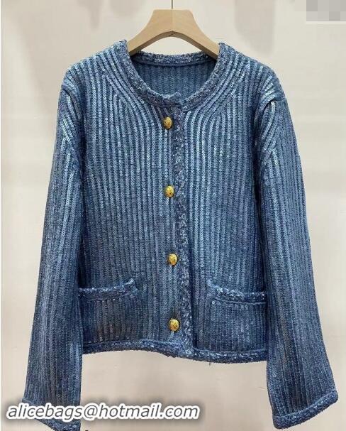 Luxury Discount Celine Sequins Jacket 1108 Blue 2024